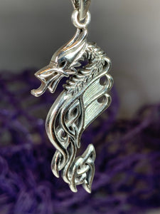 Dragon Necklace, Celtic Jewelry, Irish Jewelry, Celtic Knot Necklace, Wiccan Jewelry, Celtic Dragon Pendant, Pagan Jewelry, Gothic Jewerly