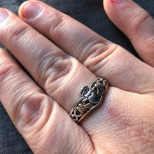 Load image into Gallery viewer, Claddagh Ring, Celtic Jewelry, Irish Jewelry, Celtic Knot Jewelry, Ireland Ring, Irish Dance Gift, Anniversary Gift, Bridal Jewelry