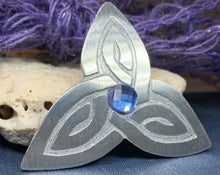 Load image into Gallery viewer, Trinity Knot Crystal Brooch