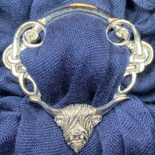 Load image into Gallery viewer, Pewter Scotland Highland Cow Scarf Ring