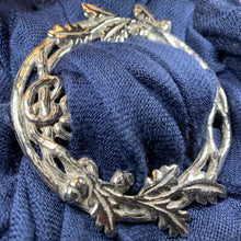 Load image into Gallery viewer, Pewter Oak Leaf & Acorn Scarf Ring