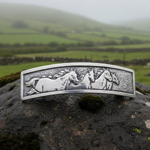 Load image into Gallery viewer, Horse Hair Clip, Celtic Barrette, Horse Jewelry, Pagan Jewelry, Friendship Gift, Wiccan Jewelry, Native American Jewelry, Animal Barrette