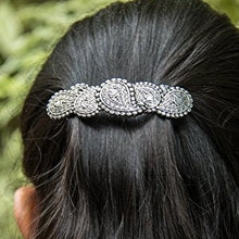 Load image into Gallery viewer, Scottish Paisley Hair Clip, Celtic Barrette, Scotland Jewelry, Friendship Gift, Celtic Hair Slide, Celtic Jewelry, Pewter Barrette