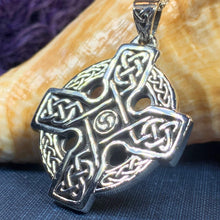 Load image into Gallery viewer, Lyre Celtic Cross Necklace