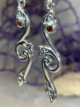 Load image into Gallery viewer, Mystic Trinity Knot Earrings, Irish Jewelry, Celtic Jewelry, Celtic Knot Earrings, Amethyst Jewelry, Anniversary Gift, Scotland Jewelry