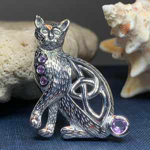 Cat Necklace, Celtic Jewelry, Irish Jewelry, Nature Jewelry, Cat Mom Gift, Wiccan Jewelry, Pagan Jewelry, Ireland Gift, Celtic Knot Gift