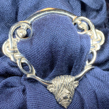 Load image into Gallery viewer, Pewter Scotland Highland Cow Scarf Ring
