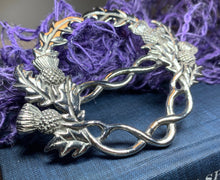 Load image into Gallery viewer, Thistle Scarf Ring, Scotland Jewelry, Celtic Jewelry, Nature Jewelry, Outlander Gift, Mom Gift, Wife Gift, Sister Gift, Friendship Gift