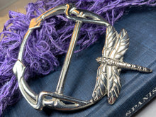 Load image into Gallery viewer, Dragonfly Scarf Ring, Scotland Jewelry, Celtic Jewelry, Nature Jewelry, Outlander Gift, Mom Gift, Wife Gift, Sister Gift, Friendship Gift