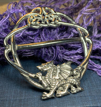 Load image into Gallery viewer, Pewter Welsh Dragon Scarf Ring