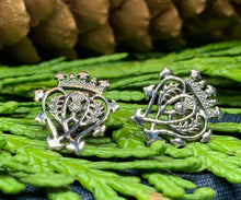 Load image into Gallery viewer, Luckenbooth Earrings, Scotland Jewelry, Celtic Jewelry, Thistle Jewelry, Anniversary Gift, Bridal Jewelry, Heart Jewelry, Mom Gift