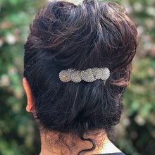 Load image into Gallery viewer, Scottish Paisley Hair Clip, Celtic Barrette, Scotland Jewelry, Friendship Gift, Celtic Hair Slide, Celtic Jewelry, Pewter Barrette