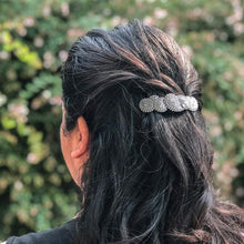 Load image into Gallery viewer, Scottish Paisley Hair Clip, Celtic Barrette, Scotland Jewelry, Friendship Gift, Celtic Hair Slide, Celtic Jewelry, Pewter Barrette