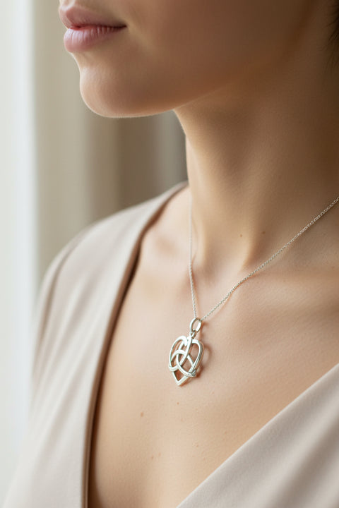 Load image into Gallery viewer, Celtic Love Knot Necklace in Sterling Silver