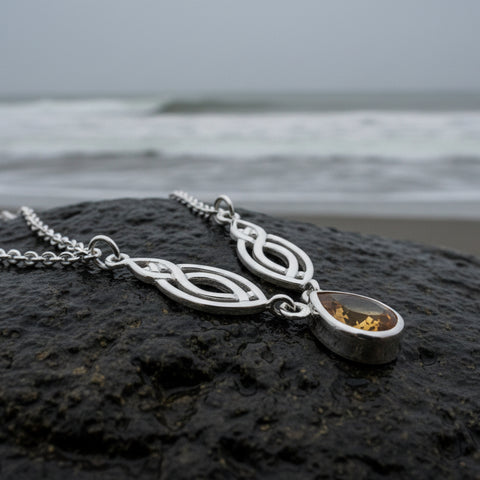Load image into Gallery viewer, Lilias Celtic Knot Necklace in Sterling Silver