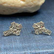 Load image into Gallery viewer, Celtic Cross Stud Earrings, Irish Jewelry, Celtic Jewelry, Anniversary Gift, Trinity Knot Jewelry, Cross Jewelry, Spiritual Jewelry