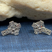 Load image into Gallery viewer, Celtic Cross Stud Earrings, Irish Jewelry, Celtic Jewelry, Anniversary Gift, Trinity Knot Jewelry, Cross Jewelry, Spiritual Jewelry