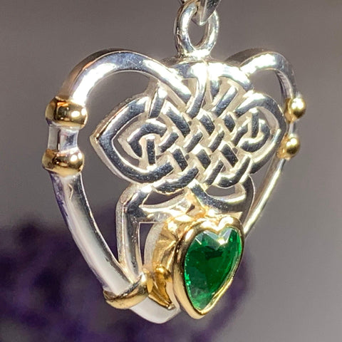 Load image into Gallery viewer, Celtic Embrace Heart Necklace in Sterling Silver