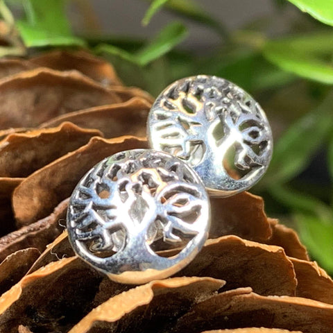 Load image into Gallery viewer, Celtic Tree of Life Stud Earrings in Sterling Silver