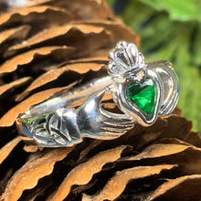 Load image into Gallery viewer, Traditional Irish Claddagh ring symbolizing love, loyalty and friendship. Sterling silver Irish jewelry Celtic Crystal Designs