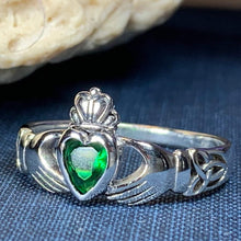 Load image into Gallery viewer, Traditional Irish Claddagh ring symbolizing love, loyalty and friendship. Sterling silver Irish jewelry Celtic Crystal Designs