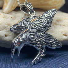 Load image into Gallery viewer, Raven Necklace, Wiccan Jewelry, Crow Pendant, Black Bird Pendant, Bird Jewelry, Pagan Jewelry, Nature Lover, Poe Jewelry, Gothic Jewelry