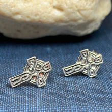 Load image into Gallery viewer, Celtic Cross Stud Earrings, Irish Jewelry, Celtic Jewelry, Anniversary Gift, Trinity Knot Jewelry, Cross Jewelry, Spiritual Jewelry