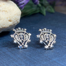 Load image into Gallery viewer, Luckenbooth Earrings, Scotland Jewelry, Celtic Jewelry, Thistle Jewelry, Anniversary Gift, Bridal Jewelry, Heart Jewelry, Mom Gift