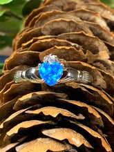 Load image into Gallery viewer, Erline Claddagh Blue Opal Ring