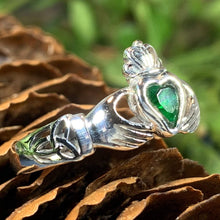 Load image into Gallery viewer, Traditional Irish Claddagh ring symbolizing love, loyalty and friendship. Sterling silver Irish jewelry Celtic Crystal Designs