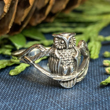 Load image into Gallery viewer, Owl Ring, Bird Jewelry, Owl Jewelry, Nature Jewelry, Celtic Jewelry, Anniversary Gift, Wiccan Jewelry, Pagan Jewelry, Mom Gift, Teacher Gift