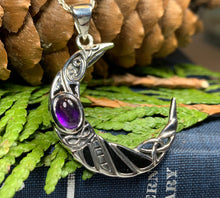 Load image into Gallery viewer, Aulay Raven Moon Necklace