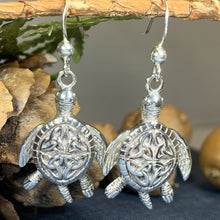 Load image into Gallery viewer, Celtic Turtle Earrings, Celtic Jewelry, Turtle Jewelry, Trinity Knot Jewelry, Animal Jewelry, Irish Jewelry, Ireland Gift, Anniversary Gift