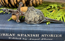 Load image into Gallery viewer, Lion Sword Kilt Pin, Celtic Jewelry, Scotland Jewelry, Groom Gift, Bagpiper Gift, Dad Gift, Gift for Him, Fireman Gift, Police Gift
