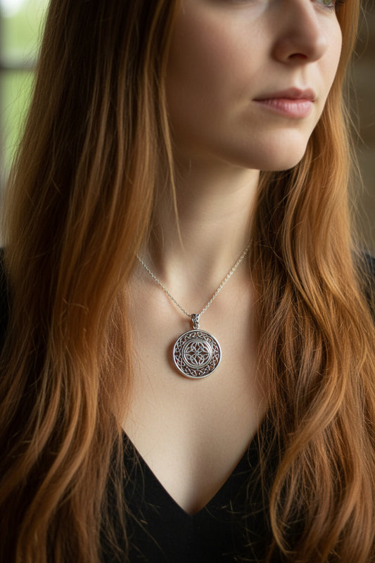 Runa Four Trinity Knot Necklace in Sterling Silver