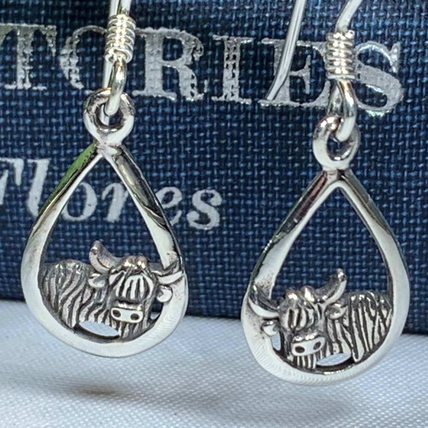 Highland Cow Earrings, Scotland Jewelry, Hairy Coo Gift, Animal Jewelry, Thistle Jewelry, Anniversary Gift, Scottish Gifts, Nature Jewelry