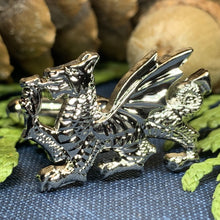 Load image into Gallery viewer, Welsh Dragon Cuff Links, Dragon Jewelry, Animal Jewelry, Wales Jewelry, Celtic Jewelry, Groom Gift, Best Man Gift, Anniversary Gift