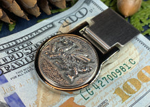 Load image into Gallery viewer, Welsh Dragon Money Clip, Celtic Jewelry, Wales Jewelry, Graduation Gift, Irish Jewelry, Dad Gift, Groom Gift, Best Man Gift, Dragon Jewelry