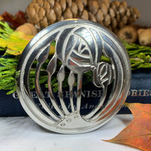 Load image into Gallery viewer, Scottish Mackintosh Brooch, Celtic Jewelry, Scotland Jewelry, Outlander Jewelry, Rennie Mackintosh Gift, Mom Gift, Wife Gift, Rose Jewelry