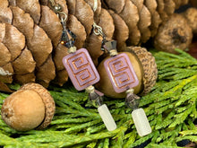 Load image into Gallery viewer, Celtic Blush Earrings, Rose Quartz Jewelry, Celtic Knot Earrings, Mom Gift, Sister Gift, Aunt Gift, Teacher Gift, Wife Gift