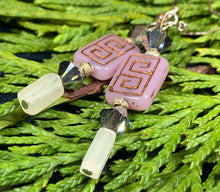 Load image into Gallery viewer, Celtic Blush Earrings, Rose Quartz Jewelry, Celtic Knot Earrings, Mom Gift, Sister Gift, Aunt Gift, Teacher Gift, Wife Gift