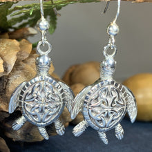 Load image into Gallery viewer, Celtic Turtle Earrings, Celtic Jewelry, Turtle Jewelry, Trinity Knot Jewelry, Animal Jewelry, Irish Jewelry, Ireland Gift, Anniversary Gift