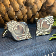 Load image into Gallery viewer, Claddagh Cuff Links, Irish Jewelry, Celtic Jewelry, Dad Gift, Groom Gift, Dad Gift, Graduation Gift, Brother Gift, Ireland Gift, Man Gift