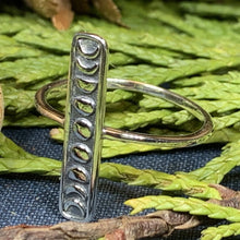 Load image into Gallery viewer, Moon Phases Ring, Celtic Jewelry, Celestial Jewelry, Goddess Jewelry, Moon Ring, Wiccan Jewelry, Anniversary Gift, Astronomy Jewelry