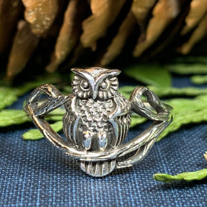 Owl Ring, Bird Jewelry, Owl Jewelry, Nature Jewelry, Celtic Jewelry, Anniversary Gift, Wiccan Jewelry, Pagan Jewelry, Mom Gift, Teacher Gift