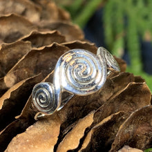Load image into Gallery viewer, Triple Spiral Ring, Celtic Jewelry, Irish Jewelry, Celtic Knot Jewelry, Irish Ring, Irish Dance Gift, Celtic Spiral, Pagan Jewelry, Wiccan