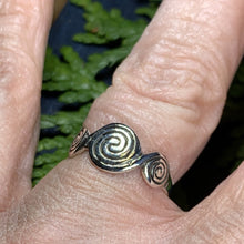 Load image into Gallery viewer, Triple Spiral Ring, Celtic Jewelry, Irish Jewelry, Celtic Knot Jewelry, Irish Ring, Irish Dance Gift, Celtic Spiral, Pagan Jewelry, Wiccan