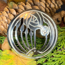 Load image into Gallery viewer, Scottish Mackintosh Brooch, Celtic Jewelry, Scotland Jewelry, Outlander Jewelry, Rennie Mackintosh Gift, Mom Gift, Wife Gift, Rose Jewelry