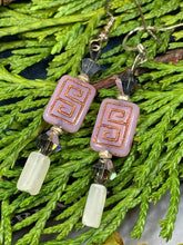 Load image into Gallery viewer, Celtic Blush Earrings, Rose Quartz Jewelry, Celtic Knot Earrings, Mom Gift, Sister Gift, Aunt Gift, Teacher Gift, Wife Gift