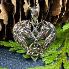 Load image into Gallery viewer, Wolf Necklace, Celtic Jewelry, Norse Jewelry, Pagan Jewelry, Viking Jewelry, Celtic Knot Jewelry, Heart Pendant, Wiccan Jewelry, Irish Gift

